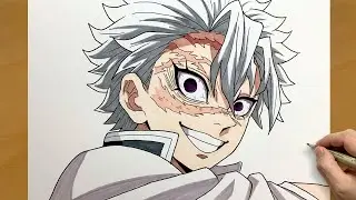 How to Draw Sanemi from Demon Slayer | Step by Step Demon Slayer Art Process