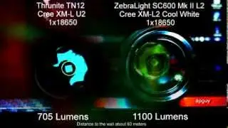 I compare two flashlights: ZebraLight SC600 Mk II L2 & Thrunite TN12