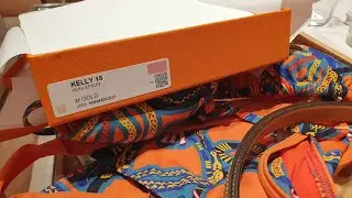 Италия Hermes распаковка покупок . KELLY 18 GOLD, CHEMISE BLANC