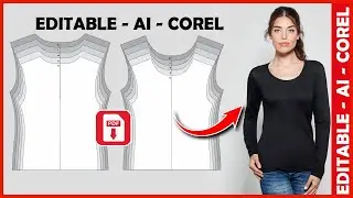 Moldes para sublimación Blusa mujer manga larga l Patrones para CAMISETAS de MUJER