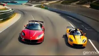 Racing cars on the track