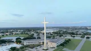 Parrot Anafi church sunset