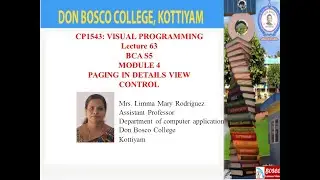 LECTURE 63-VISUAL PROGRAMMING BCA S5 – PAGING IN DETAILS VIEW CONTROLS