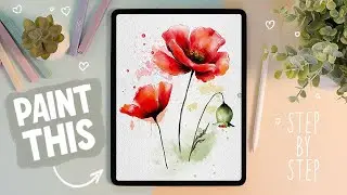 Painting Watercolor Poppies in Procreate