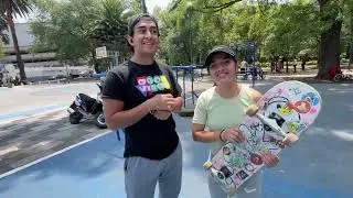 Retando a fortachon de calistenia a patinar ☝🏼😯🛹