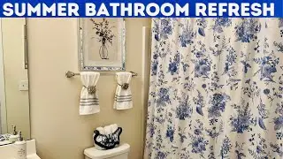 NEW* SUMMER DECORATE WITH ME | SMALL BATHROOM REFRESH #decoratewithme