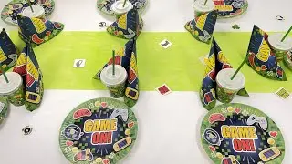 Geburtstagsdeko Set Game on für 8 Kids