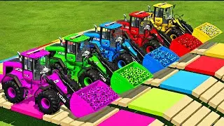 LOAD SOCCER BALLS & TRANSPORTING WITH JCB WHEEL LOADERS & TRACTORS - Farming Simulator 22
