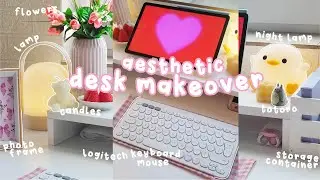 HUGE DESK MAKEOVER 💌 aesthetic, cozy & minimal ♡ building my dream desk setup ♡ pinterest inspired 🍒