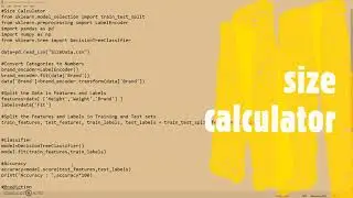 Size Prediction Using Machine Learning Models