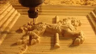 CNC router #1.4M VIEWS! # making a $200 custom carving of a 3D fairground horse and the frame