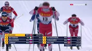 Классика. Финиш гонки на 15 км. Тур де Ски Мужчины. Масс-старт.
