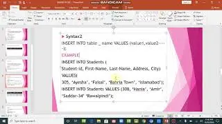 CREATE INSERT AND DELETE QUERY IN SQL