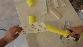d 48 Sanding cornices and ceilings. Mirka Mirox P80 - sandpaper. Volma-Sloy - plaster.