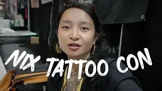 Getting tooth gem at Toronto tattoo convention