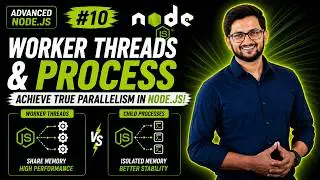 Nodejs Tutorial 10: Worker Threads & Process | Is Node.js multithreaded? Advanced Node.js