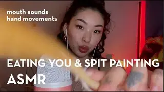 ASMR | EATING AND SPIT PAINTING YOU 🎨🥄 | mouth sounds | hand movements
