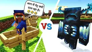 Mukhiya vs Warden Funny 🤣 Minecraft