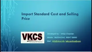 Import Standard Cost and Selling Price in TALLY