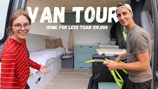 VAN TOUR | cozy tiny home with queen sized bed, shower, and toilet