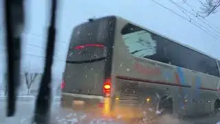 Автопрогулка Оренбург | 2 декабря 2023 год снежно в городе | Резко начался снег