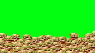 Burgers falling Filling Haft screen green screen effect