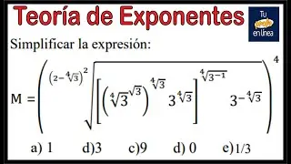 TEORIA DE EXPONENTES: Ejercicio resuelto con radicales 02