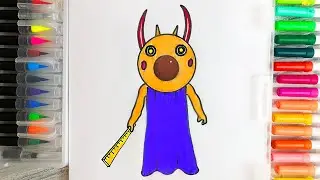 Как нарисовать Пигги Роблокс скин учительницы