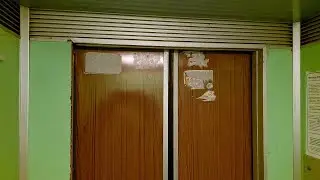 Салатовая обшивка кабины! Лифт МЛЗ 1984 г. @ ул. Горького, 129, под. 2 (г. Владимир)