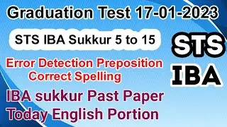 IBA STS 5 to 15 Graduation Test category screening solved paper Past paper mcqs