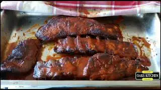 Oaks slow smoked ribs