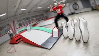 ULTIMATE BOTTLE FLIP BOWLING GAME! | Ryan VS. Andy