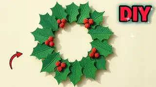 How to make Christmas Wreath from Cardboard🎄Easy DIY!