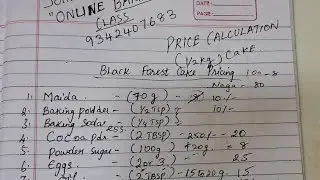 How to Calculate Price for 1/2kg Black Forest Cake