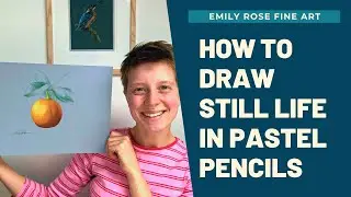 How to draw still life fruit in pastel pencil for beginners