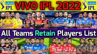 VIVO IPL 2022 All Teams Retain Players list | IPL 2022 All Teams Probable Retained Players List