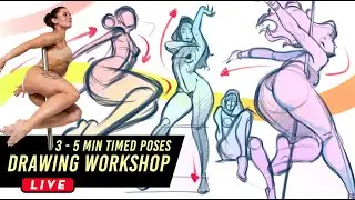 Figure Drawing Workshop 3  ||  3 -5 Minute Timed Poses (Gesture Focused)