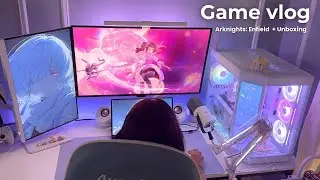 Game Vlog | Desk Update 🖥️🎀✨ + Arknights: Enfield First Impressions 🎮💭💗