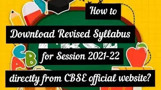 How to #download #revised #syllabus #2021-22 #session from #CBSE #website