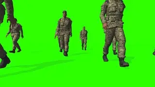 Soldiers Walking #1 / Green Screen - Chroma Key