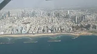 Flying infront of Tel-Aviv Israel