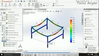 Loading Simulation on Design of a Frame #solidworks #autocad #engineering #engineer #drawing