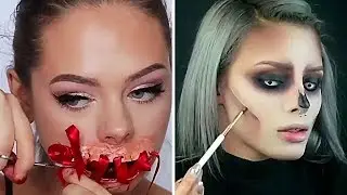 УСТРАШАЮЩИЕ ПРЕОБРАЖЕНИЯ НА ХЭЛЛОУИН😍🎃 |  СТРАШНЫЙ ГРИМ МАКИЯЖ ПОДБОРКА