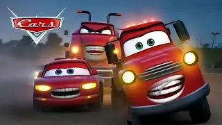 Lightning McQueen and Mater Chased by Frank | Cars Movie Remake