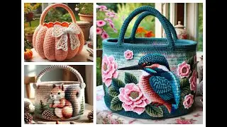 Nice basket model knitted with wool (share ideas) #design #crochet #knitting #basket