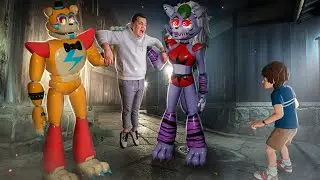 FREDDY and ROXY Caught Us! Animatronics Fnaf 9 Security Breach Gone Crazy