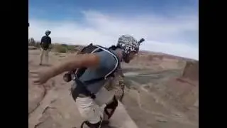 Justin Gabriel (PJ Black) jumps with a parachute
