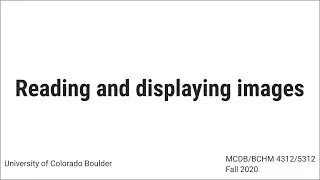 Reading and Displaying Images