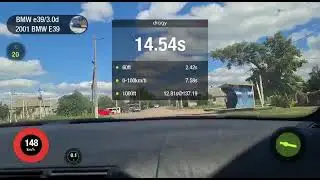 Разгон BMW E39 535D BiTurbo 286Hp Stock На Пьезофорсунках 0-100 1/4