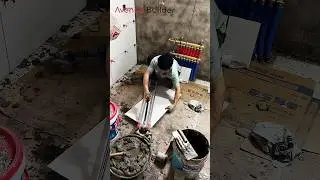 Bathroom wall tile Cutting technique | #tilecutting #diy #amsr #tilecutter #tilework #shortsfeed